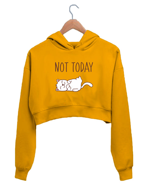 Quirkipedia CAT - NOT TODAY CATS Pets, Cute Womens Crop Hoodies