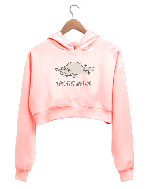 Quirkipedia PRO-CAT-SINATION CATS Pets, Cute Womens Crop Hoodies