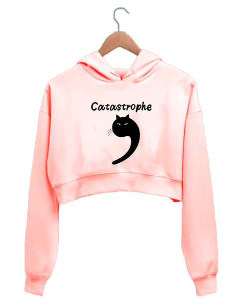 Quirkipedia CATASTROPHE Cats The classics, Womens Crop Hoodies