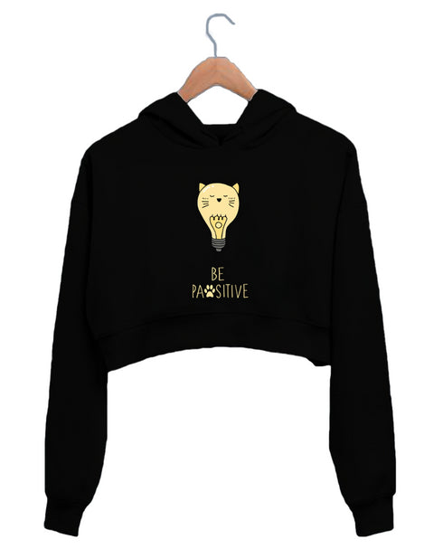 Quirkipedia BE PAWSITIVE Cats The classics, Womens Crop Hoodies