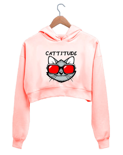 Quirkipedia CATTITUDE Cats The classics, Pop Culture Womens Crop Hoodies