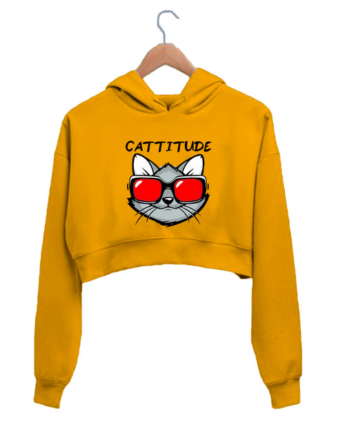 Quirkipedia CATTITUDE Cats The classics, Pop Culture Womens Crop Hoodies