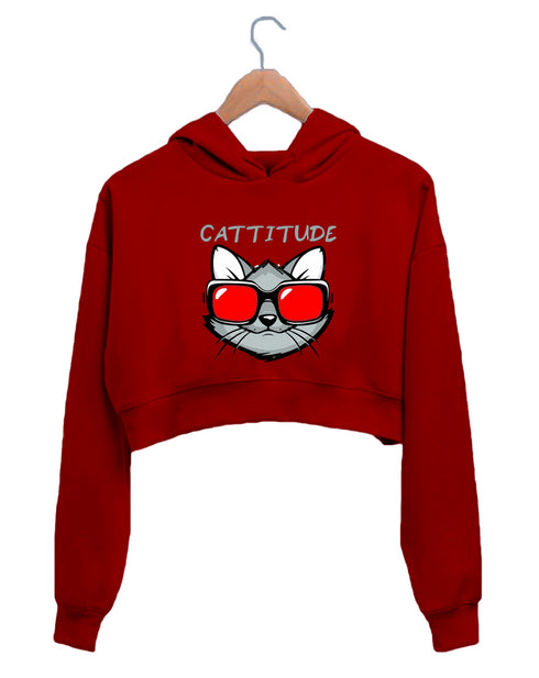 Quirkipedia CATTITUDE Cats The classics, Pop Culture Womens Crop Hoodies