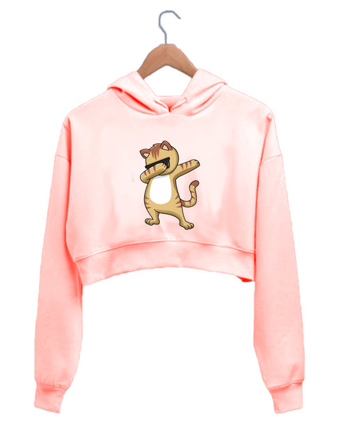 Quirkipedia CAT DAB Cats The classics, Womens Crop Hoodies