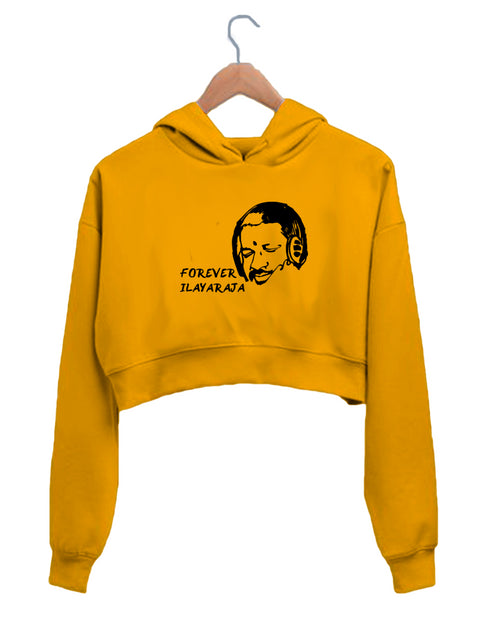 Quirkipedia ILAYARAJA FOREVER Tamil Tamil, Pop Culture Womens Crop Hoodies