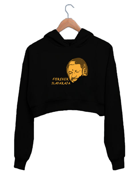 Quirkipedia ILAYARAJA FOREVER Tamil Tamil, Pop Culture Womens Crop Hoodies