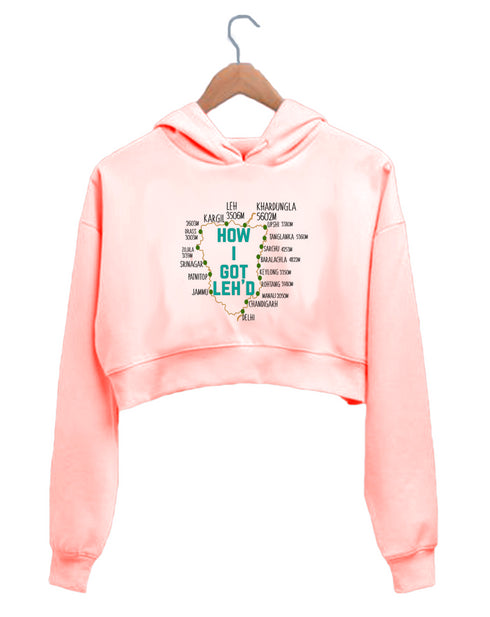 Quirkipedia How I got Leh'd TRAVEL Travel, Pop Culture Womens Crop Hoodies