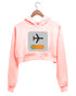 Quirkipedia AIRPLANE MODE - ON TRAVEL Wanderlust Womens Crop Hoodies