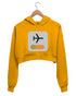 Quirkipedia AIRPLANE MODE - ON TRAVEL Wanderlust Womens Crop Hoodies