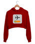 Quirkipedia AIRPLANE MODE - ON TRAVEL Wanderlust Womens Crop Hoodies