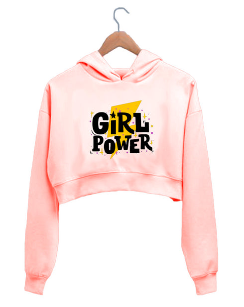 Quirkipedia GIRL POWER Feminism Feminista, Womens Crop Hoodies