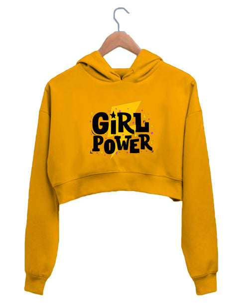 Quirkipedia GIRL POWER Feminism Feminista, Womens Crop Hoodies