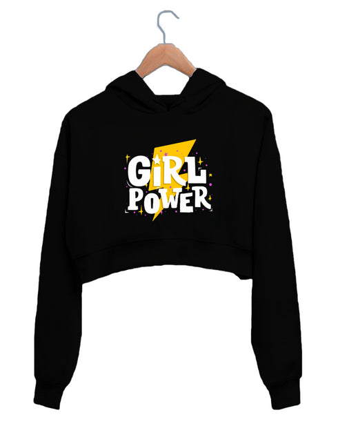 Quirkipedia GIRL POWER Feminism Feminista, Womens Crop Hoodies
