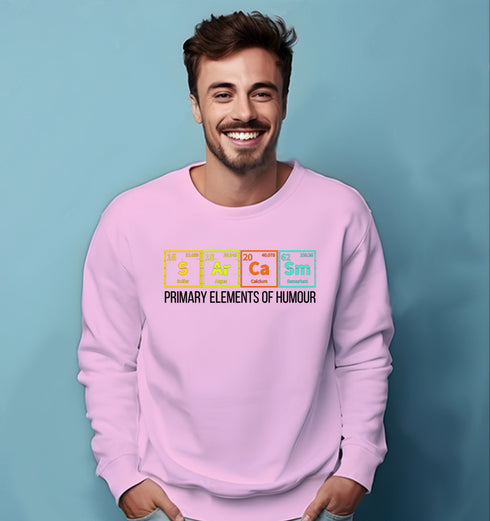 Quirkipedia PRIMARY ELEMENTS OF HUMOUR PHYSICS Science, Nerd, Geeky Unisex Sweatshirts