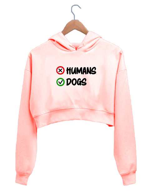 Quirkipedia HUMANS VS DOGS Dogs Aaramkhor Specials, Womens Crop Hoodies