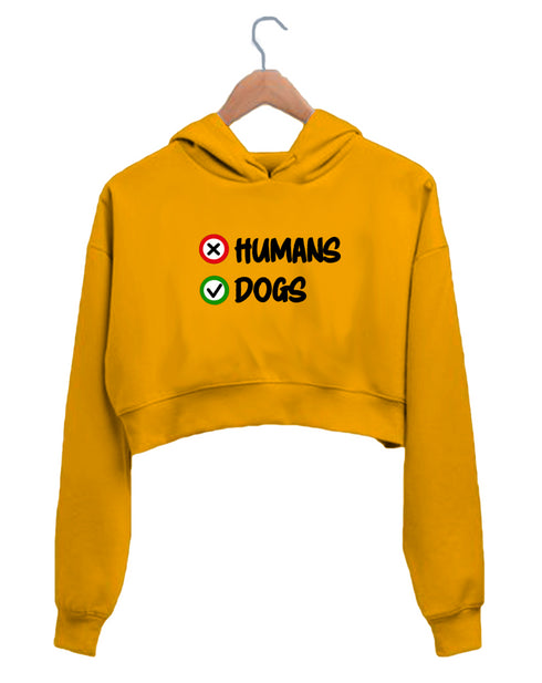 Quirkipedia HUMANS VS DOGS Dogs Aaramkhor Specials, Womens Crop Hoodies