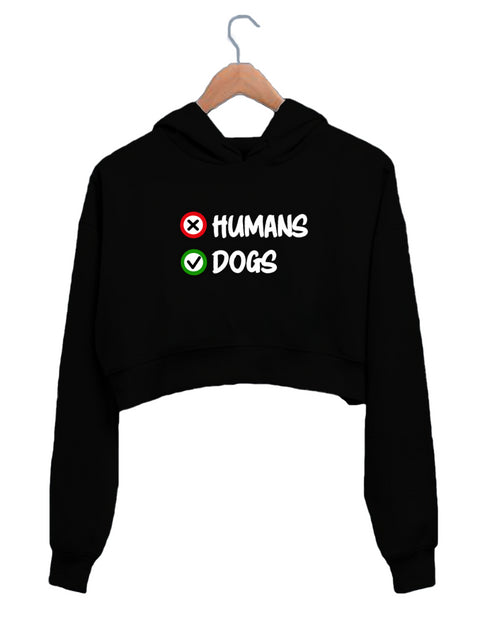 Quirkipedia HUMANS VS DOGS Dogs Aaramkhor Specials, Womens Crop Hoodies