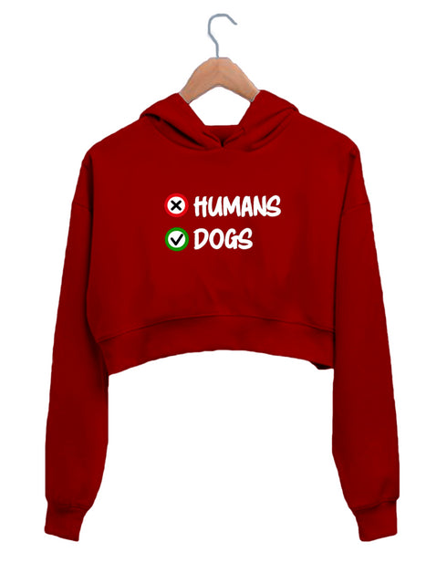 Quirkipedia HUMANS VS DOGS Dogs Aaramkhor Specials, Womens Crop Hoodies