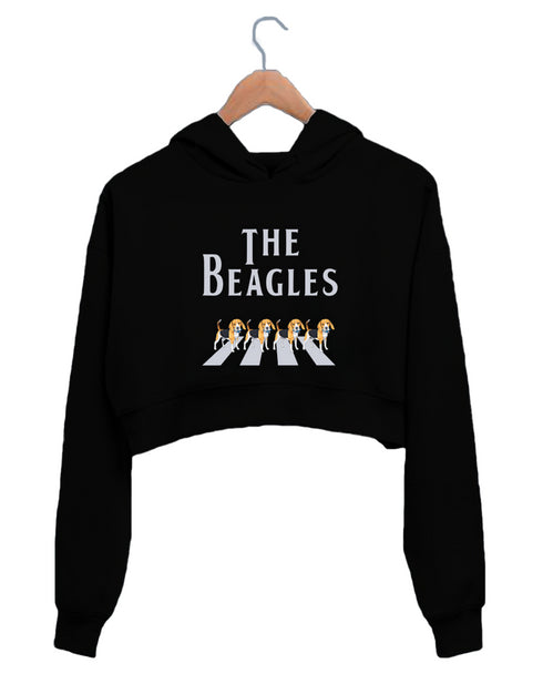 Quirkipedia BEAGLE Dogs Funny Womens Crop Hoodies