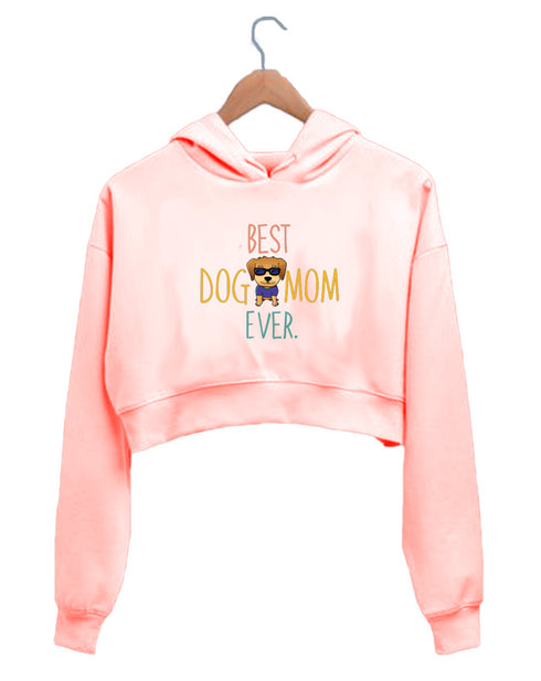 Quirkipedia BEST DOG MOM EVER Dogs Funny Womens Crop Hoodies