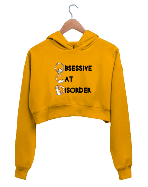 Quirkipedia Obsessive Cat Disorder CATS Pets, Cute Womens Crop Hoodies
