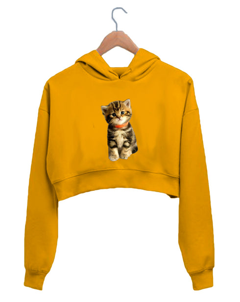 Quirkipedia Cat Image CATS Pets, Cute Womens Crop Hoodies