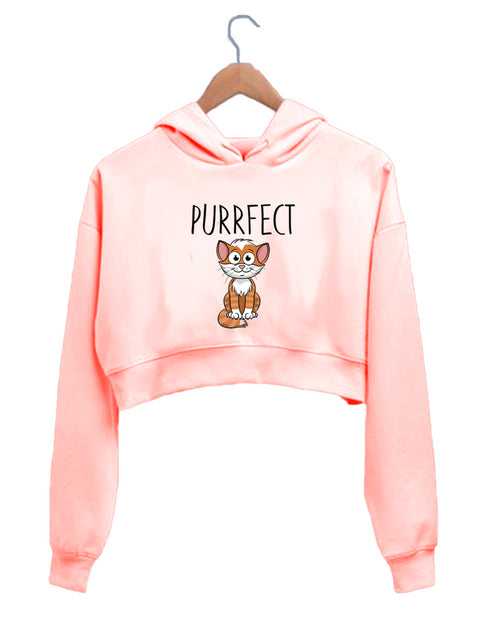 Quirkipedia Purrfect CATS Pets, Cute Womens Crop Hoodies