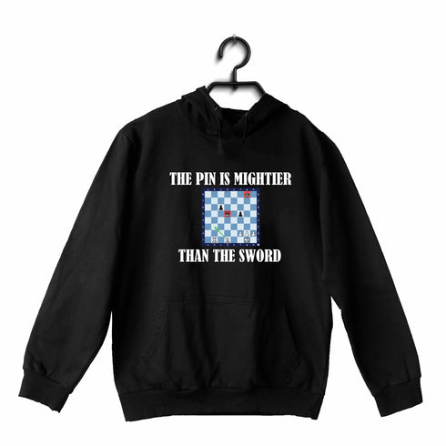 Quirkipedia The pin is mightier than the sword Chess Sports, Hooded SweatShirts