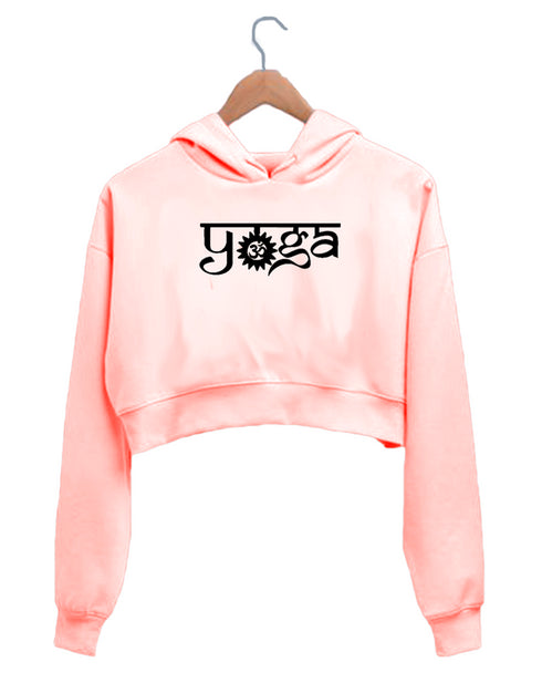 Quirkipedia Classic Om Yoga YOGA Fitness, Positivity, Mindfulness Womens Crop Hoodies