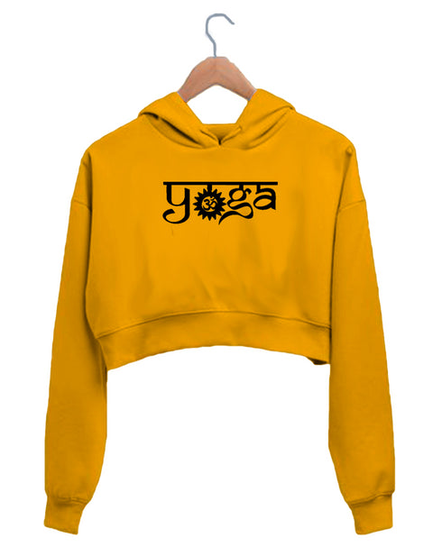 Quirkipedia Classic Om Yoga YOGA Fitness, Positivity, Mindfulness Womens Crop Hoodies