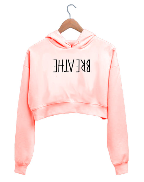 Quirkipedia Reminder to Breathe Yoga Sports, Fitness, Womens Crop Hoodies