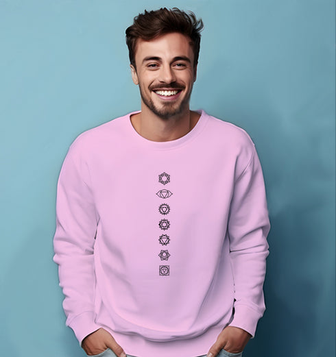 Quirkipedia 7 Chakras Minimal YOGA Fitness, Positivity, Mindfulness Unisex Sweatshirts