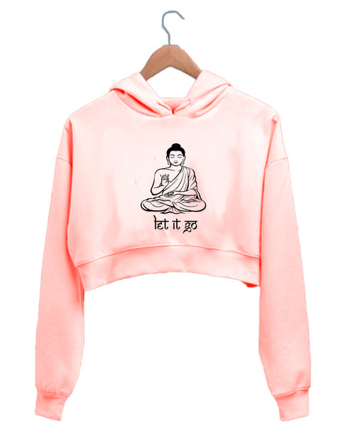 Quirkipedia Let It Go YOGA Fitness, Positivity, Mindfulness Womens Crop Hoodies