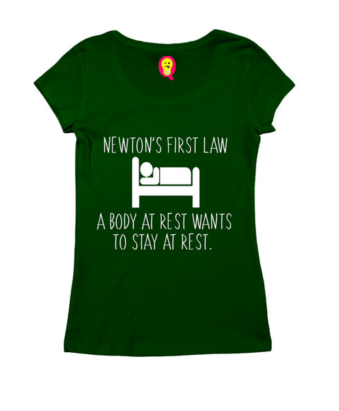 Quirkipedia Newton's First Law PHYSICS Science, Nerd, Geeky Womens Tshirts