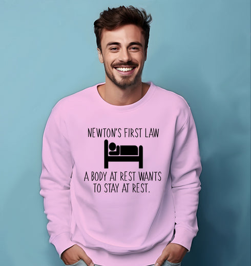 Quirkipedia Newton's First Law PHYSICS Science, Nerd, Geeky Unisex Sweatshirts