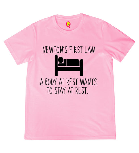 Quirkipedia Newton's First Law PHYSICS Science, Nerd, Geeky Mens TShirts