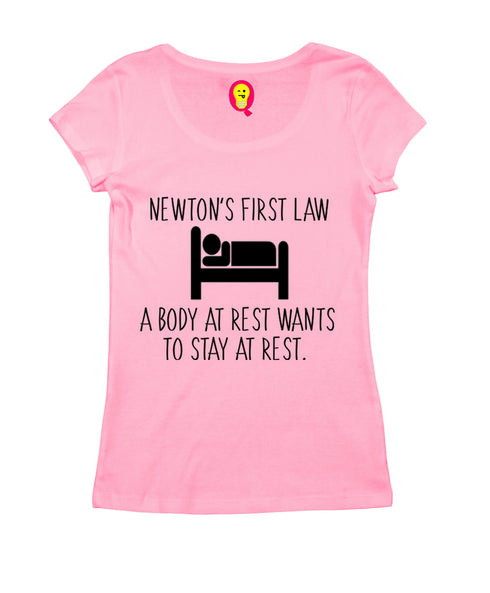 Quirkipedia Newton's First Law PHYSICS Science, Nerd, Geeky Womens Tshirts