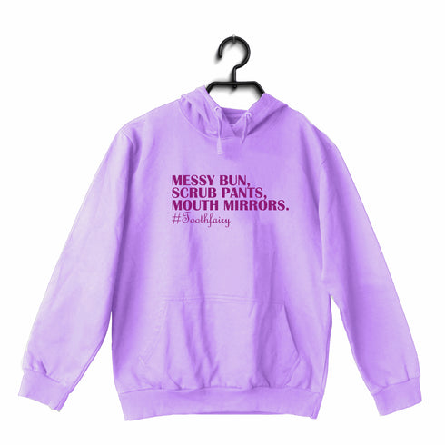 Quirkipedia Messy Bun Scrub Pants Mouth Mirrors Dentists Dentist, Medicine, Hooded SweatShirts