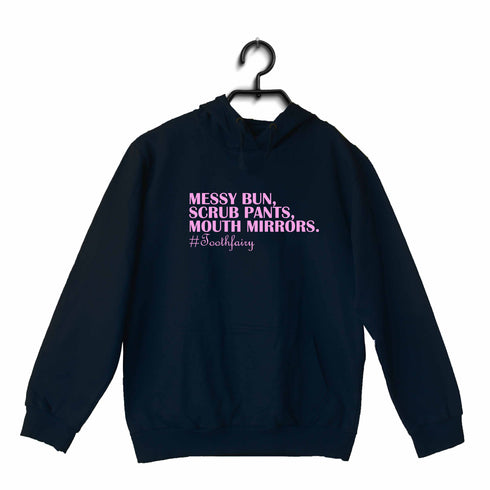 Quirkipedia Messy Bun Scrub Pants Mouth Mirrors Dentists Dentist, Medicine, Hooded SweatShirts