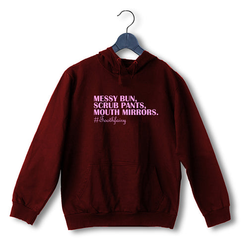 Quirkipedia Messy Bun Scrub Pants Mouth Mirrors Dentists Dentist, Medicine, Hooded SweatShirts