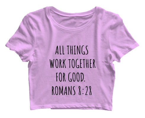 All things work together 8:28 Web Series Christianity,Manifest Womens Crop Tops