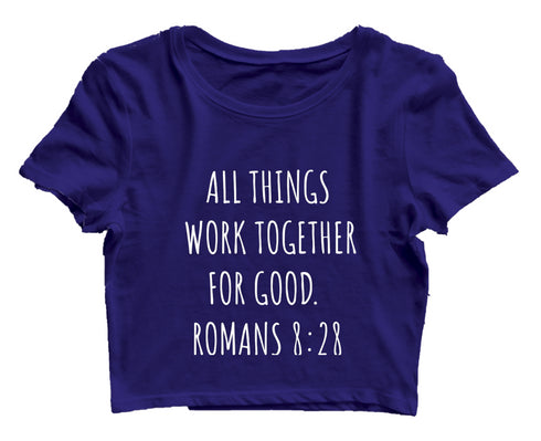 All things work together 8:28 Web Series Christianity,Manifest Womens Crop Tops
