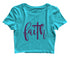 Faith with cross Christianity Womens Crop Tops