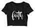 Faith with cross Christianity Womens Crop Tops