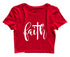 Faith with cross Christianity Womens Crop Tops