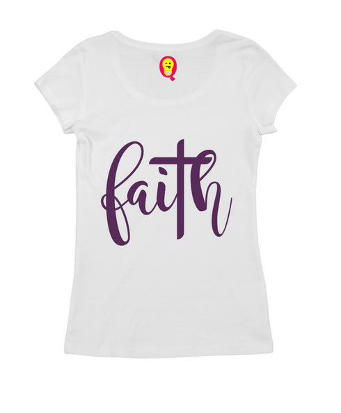 Faith with cross Christianity Womens Tshirts
