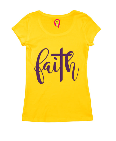 Faith with cross Christianity Womens Tshirts