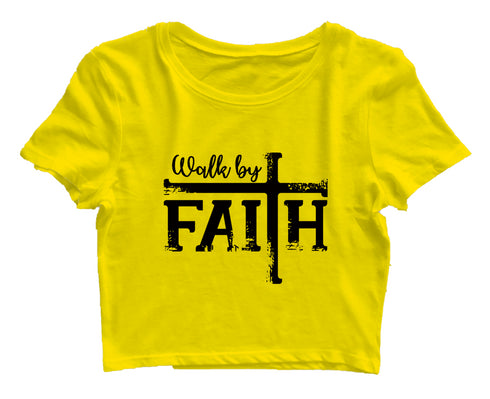 Walk by faith Christianity Womens Crop Tops