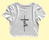 Faith in cross shape Christianity Womens Crop Tops
