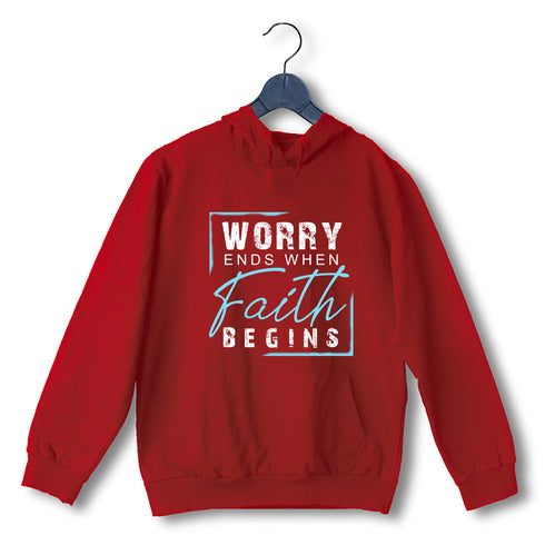 Worry ends when faith begins 2cor 5:7 Christianity Hooded SweatShirts